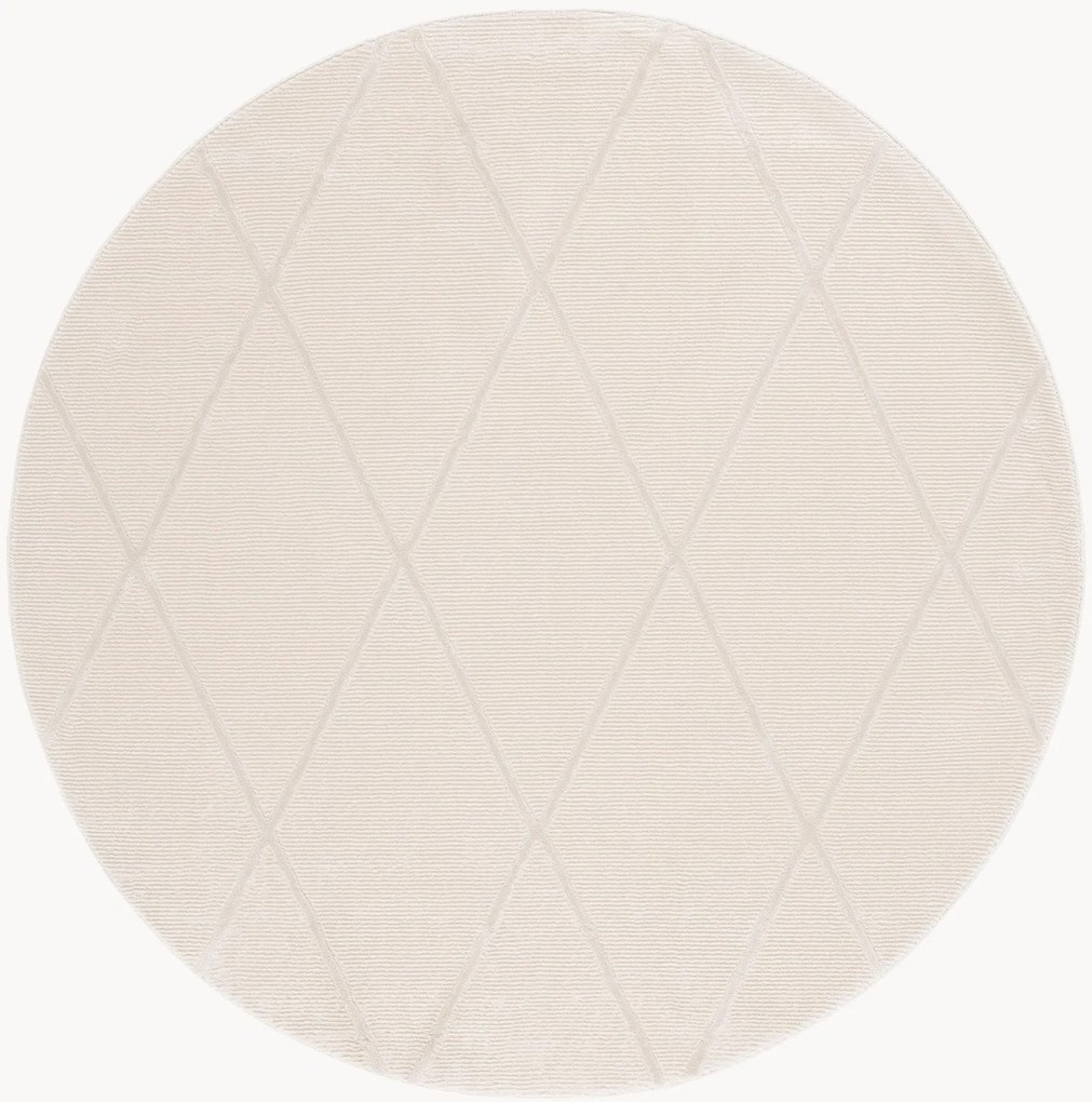 Tapete redondo artesanal de pelo curto Orla