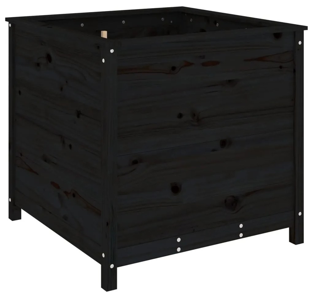 Vaso/floreira de jardim 82,5x82,5x78 cm pinho maciço preto