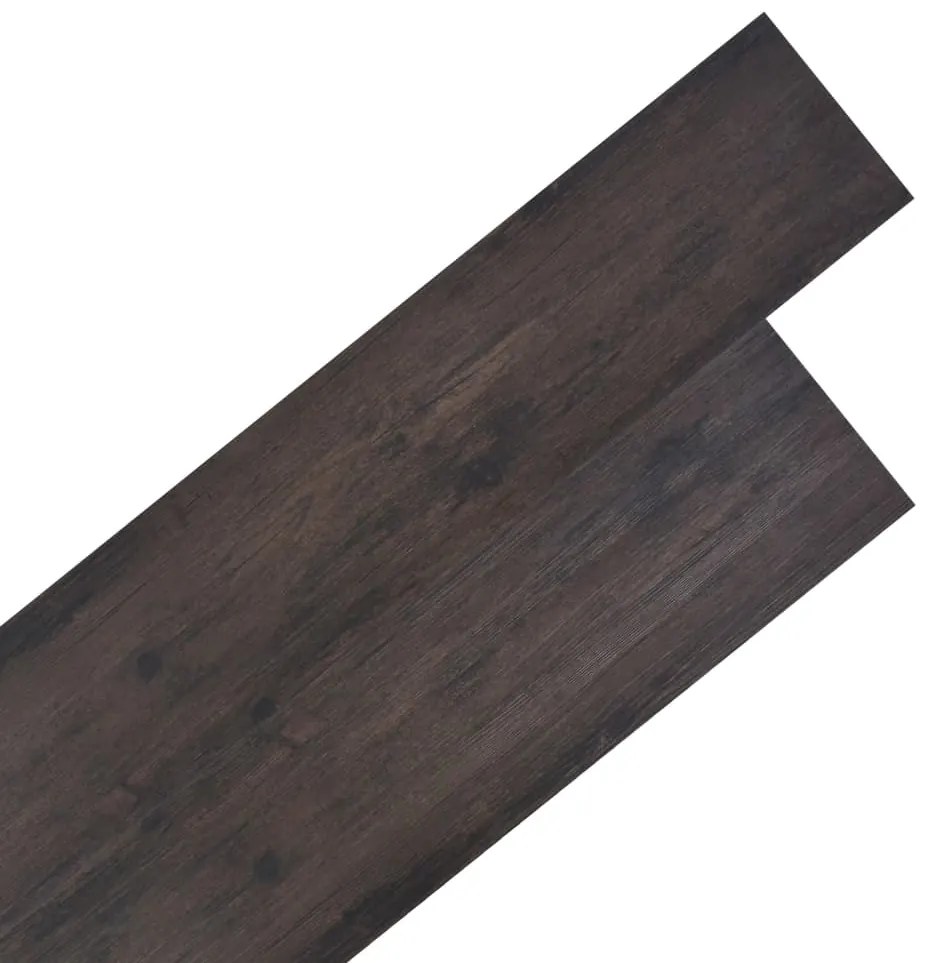 Tábuas soalho não-autoadesivas PVC 4,46m² 3 mm castanho-escuro