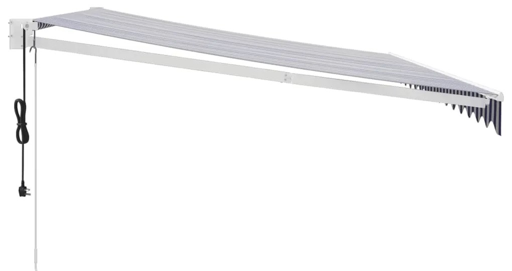 Toldo retrátil automático com 4x3 m azul e branco