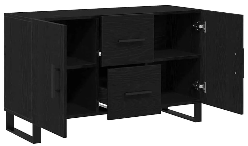 Sideboard vidaXL Preto Carvalho 100x36x60 cm Madeira de Engenharia
