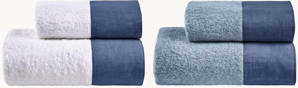Toalhas em algodão felpudo Azul, conjunto de 4