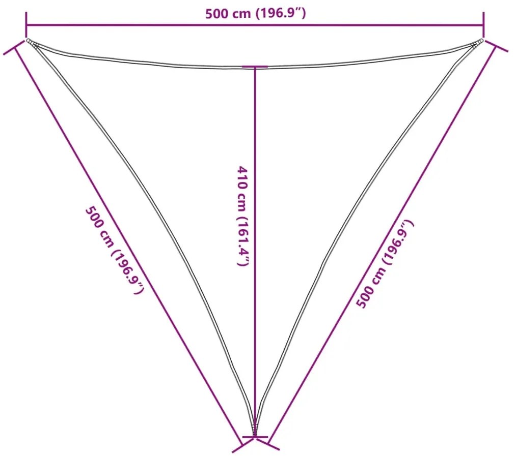 Guarda-Sol tecido Oxford triangular 5x5x5 m terracotta