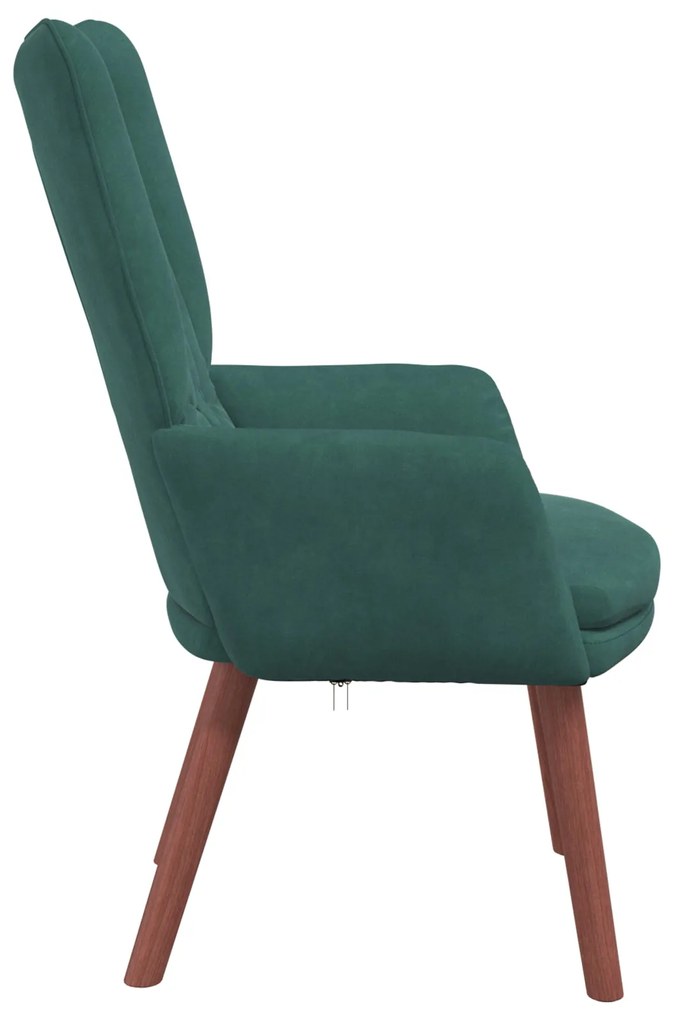 Cadeira Relaxante vidaXL Veludo Verde Escuro