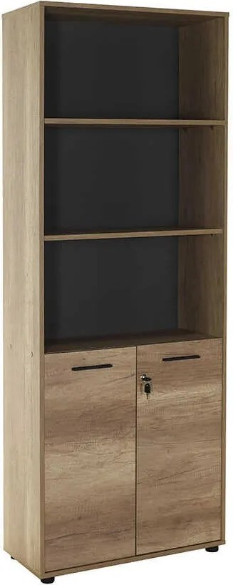 Estante "Noceto" - Nogueira Clara - 72x187x34cm - Design Moderno