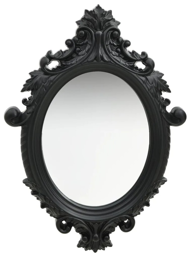 vidaXL Espelho de parede estilo castelo 56x76 cm preto