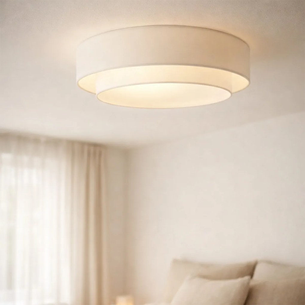 Plafon moderno branco 50cm 3-luzes - Drum Duo