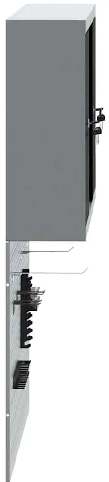 Conjunto de Armário de Ferramentas e Painel de Ferramentas VidaXL 3 Pe