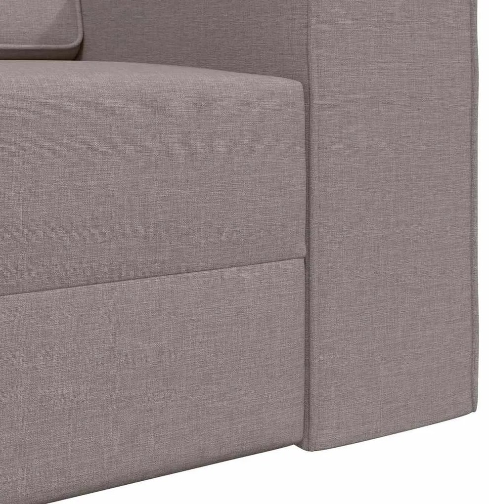 Sofá-Cama de Chão 2 em 1 Taupe 245x150x60.5 cm Tecido