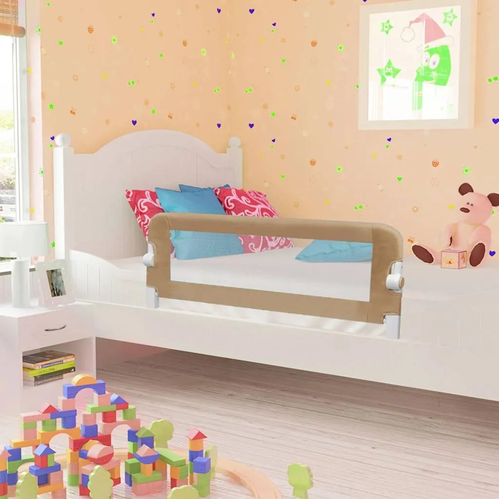 Barra segur. cama infantil 120x42cm poliéster cinza-acastanhado