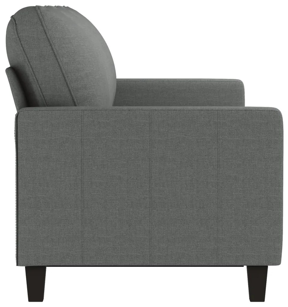 Sofá de 3 lugares 180 cm tecido cinza-escuro
