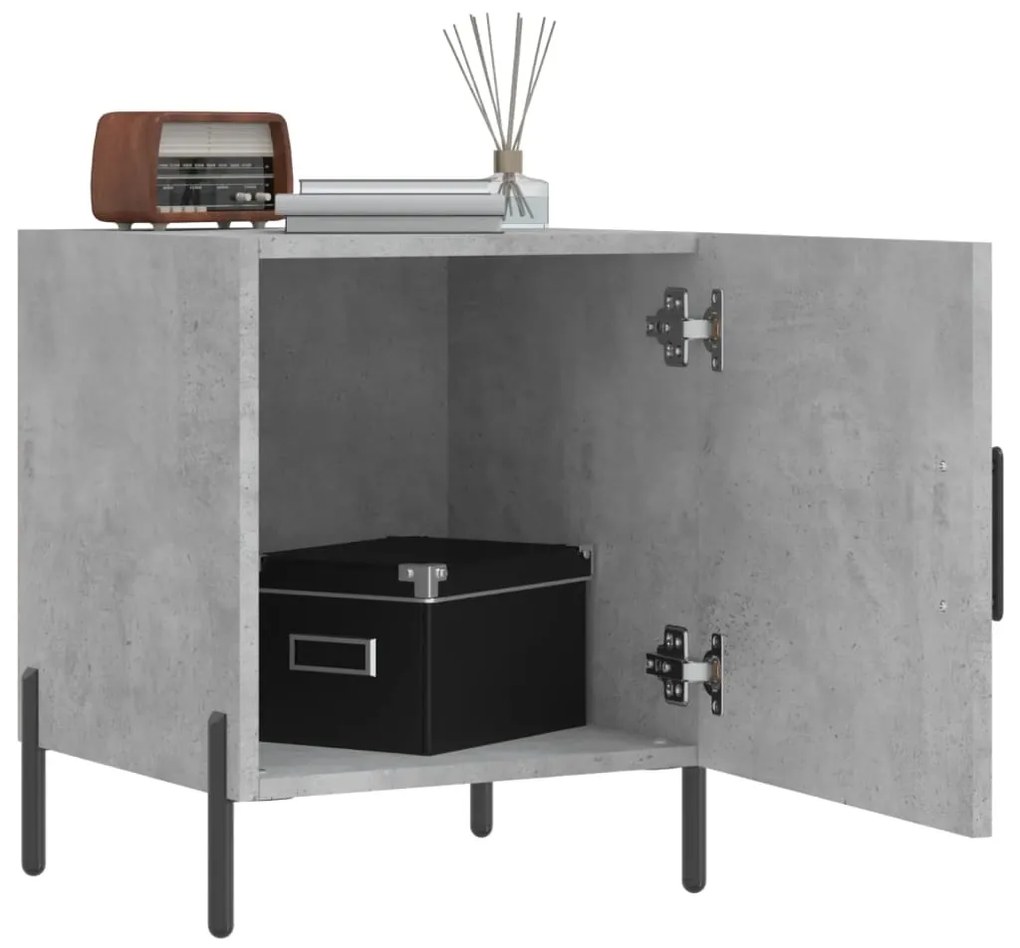 Mesa cabeceira 2pcs 40x40x50 cm derivados madeira cinza cimento