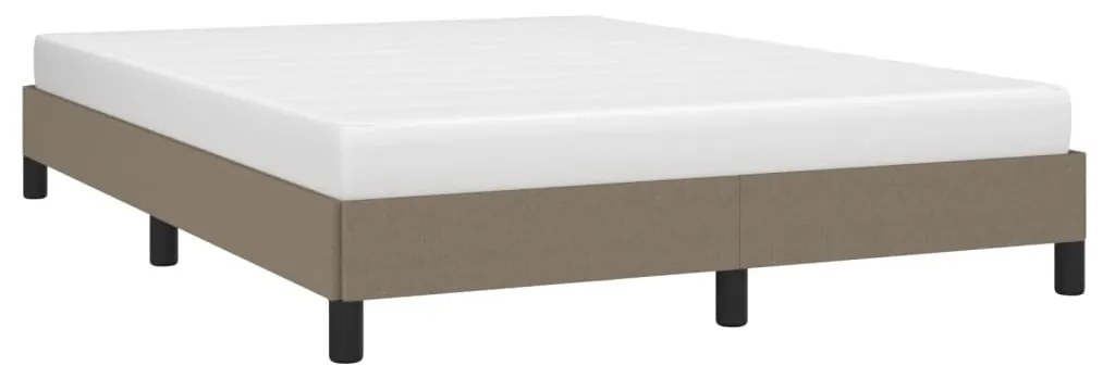Cama sem colchão 140x200 cm tecido castanho-acinzentado