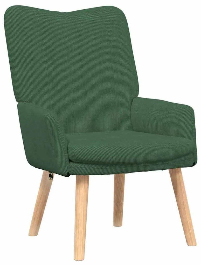 Poltrona Relaxante vidaXL Verde Selva em Tecido Veludo