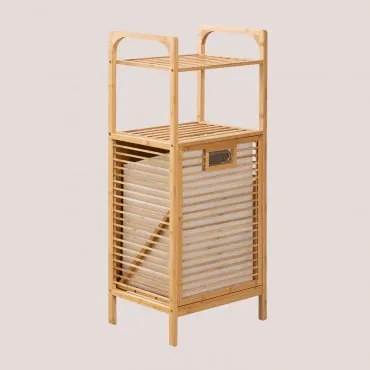 Cesto De Roupa Suja Lauren Bamboo Com Prateleira ↔︎ 40 Cm - Sklum