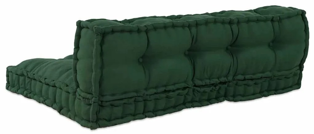 Almofada de Sofá Pallet 2 pcs Verde Standard Poliéster &amp; Espuma