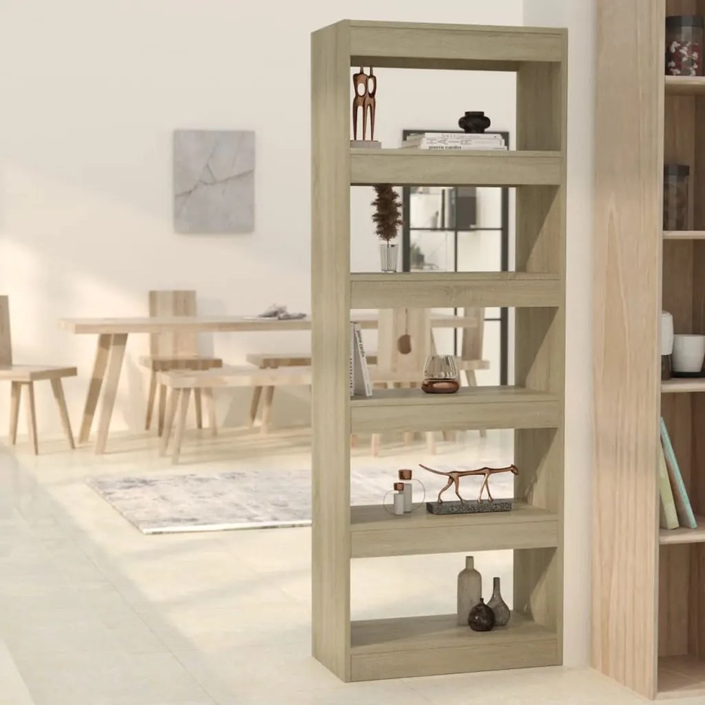 811676 vidaXL Estante/divisória 60x30x166cm contraplacado cor carvalho sonoma