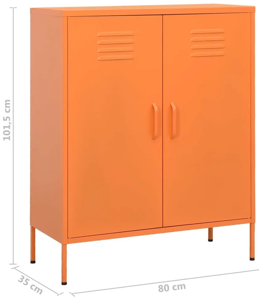 Armário de arrumação aço 80x35x101,5 cm laranja
