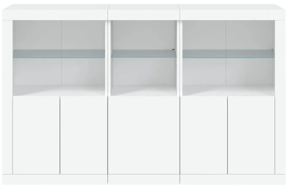 Aparador com luzes LED 162x37x100 cm branco
