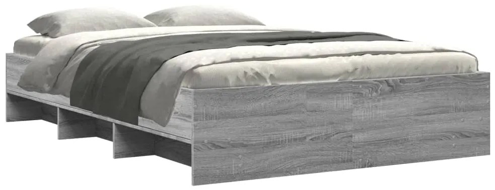 Estrutura cama 140x190 cm derivados de madeira cinzento sonoma