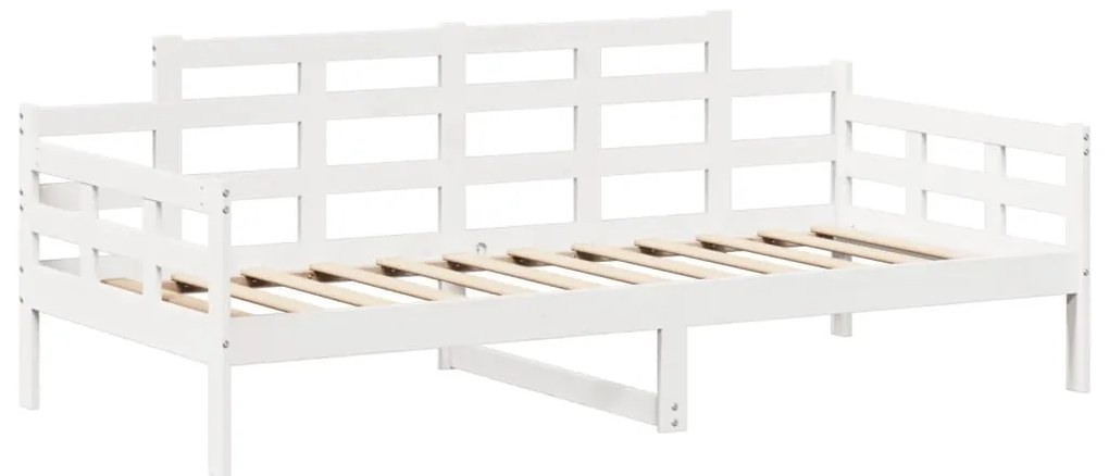 Sofá-cama c/ telhado 90x190 cm madeira de pinho maciça branco