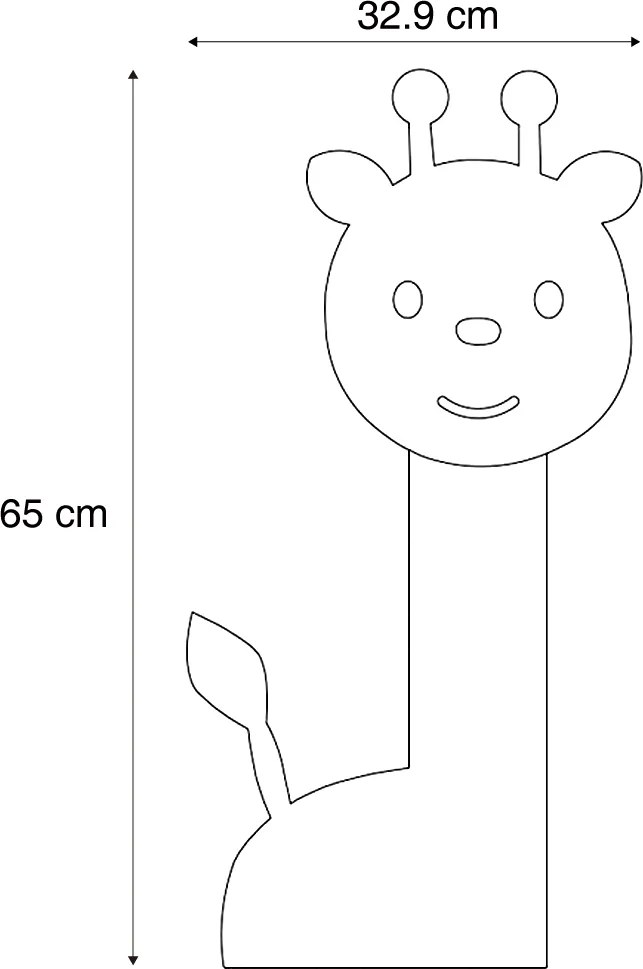 Candeeiro de parede infantil bege Incl. LED regulável em 3 níveis - Gigi a Girafa