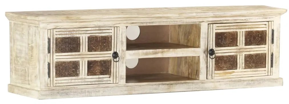 Móvel de TV 130x30x36 cm madeira de mangueira maciça
