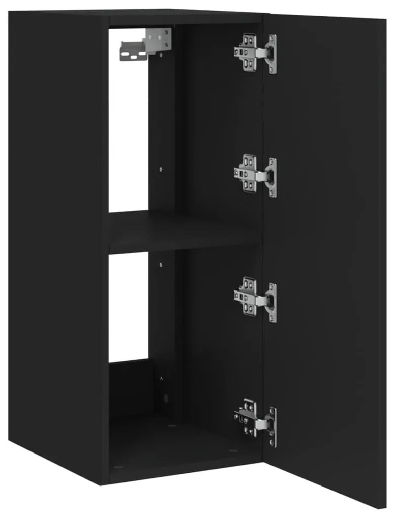 Móvel de parede para TV com luzes LED 30,5x35x70 cm preto