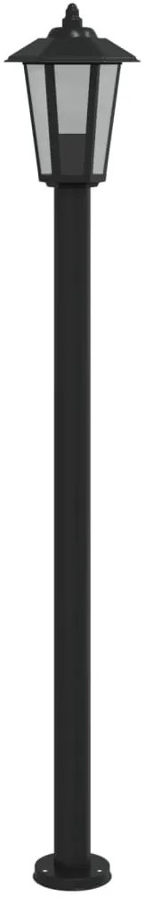 Candeeiro de chão para exterior 3 pcs 120 cm aço inox. preto