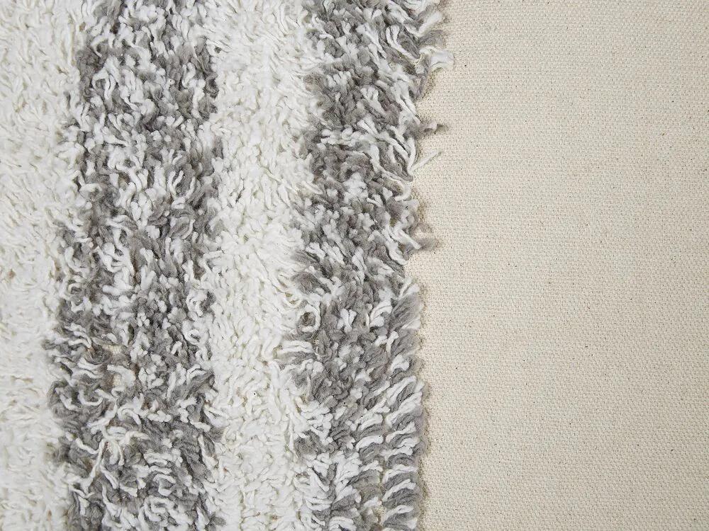 Conjunto de 2 almofadas decorativas tufadas em algodão creme e cinzento 45 x 45 cm HELICONIA Beliani