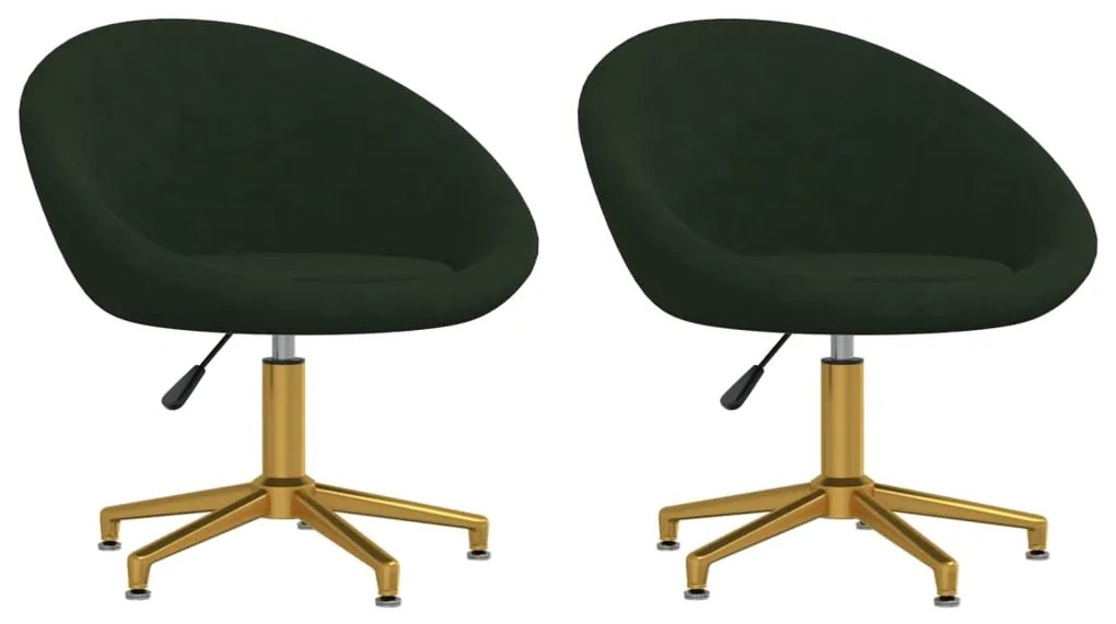 vidaXL Cadeiras de jantar 2 pcs veludo verde-escuro