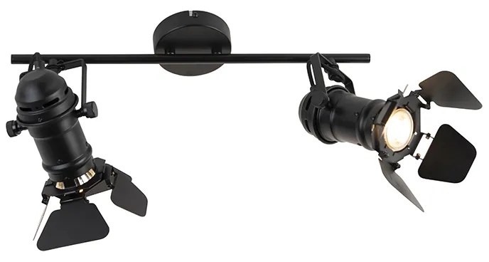 Projetores industriais pretos 2 luzes com abas - Movie
