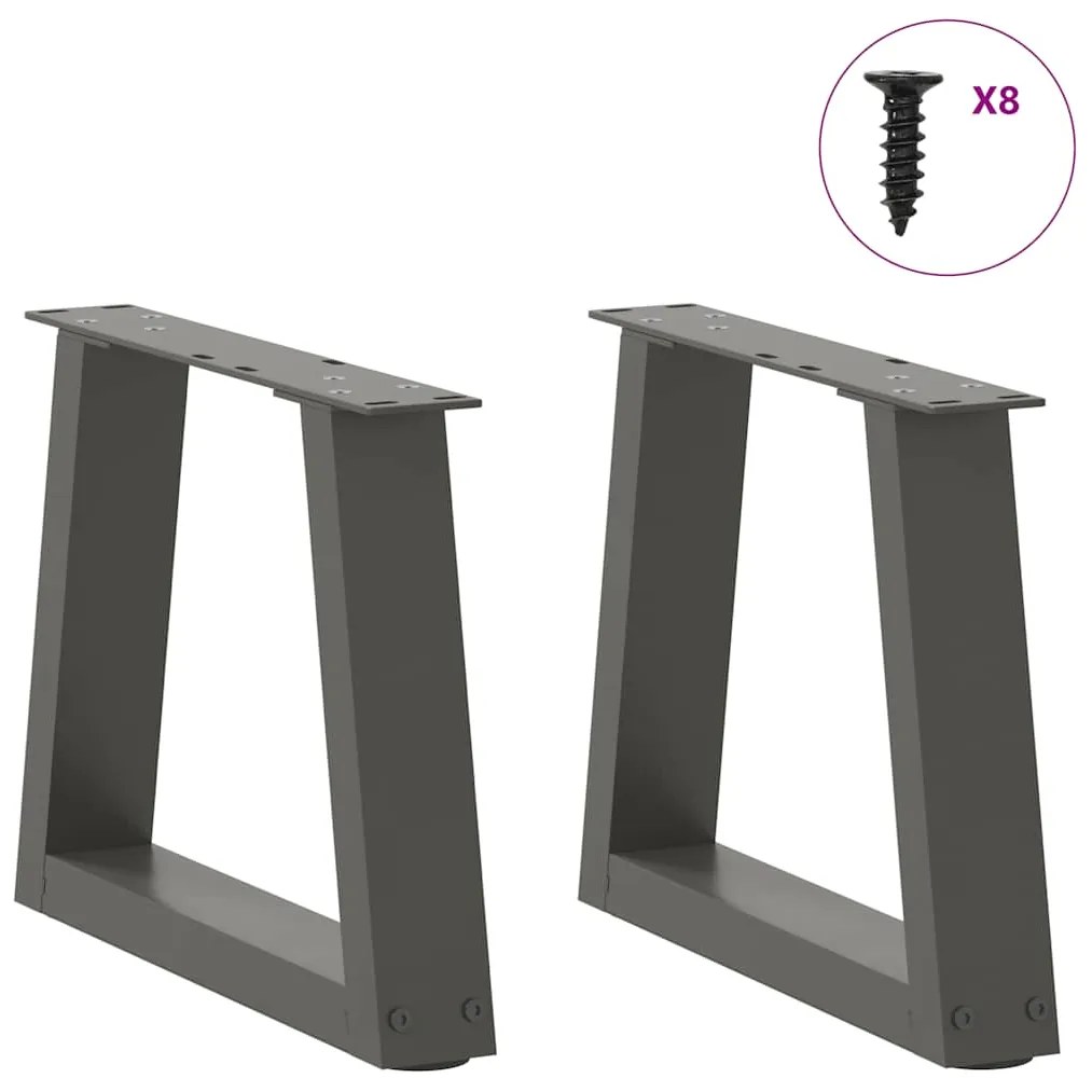 Pés para mesa de centro em V, 2 peças, antracite, 30x(30-31,3) cm, aço