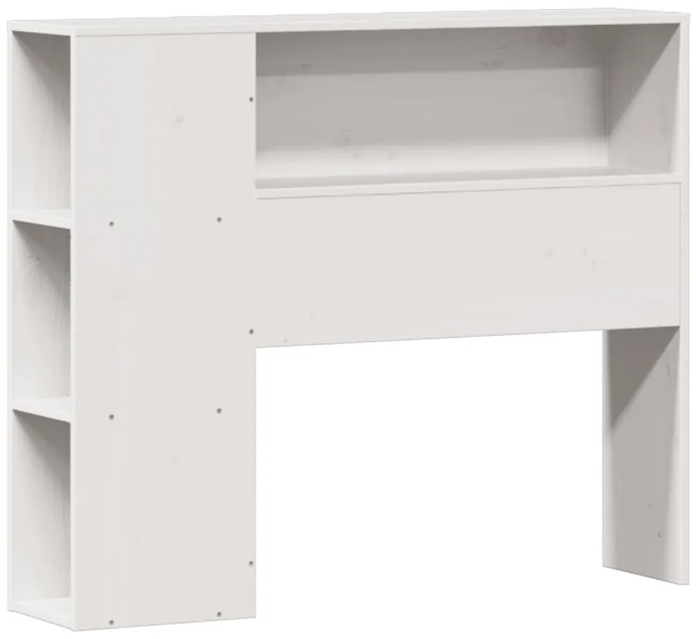 Cama com estante sem colchão 90x190 cm pinho maciço branco