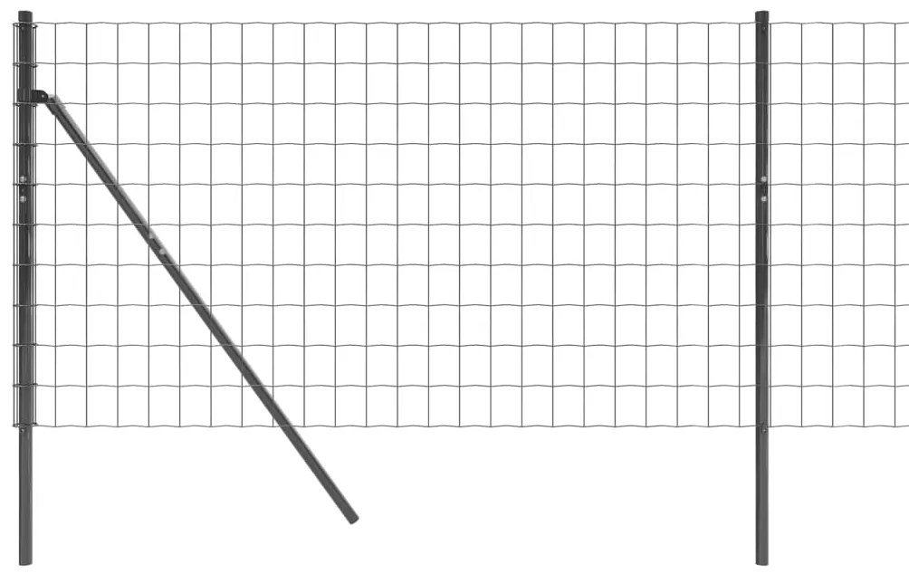 Cerca de malha de arame 1,1x25 m aço galvanizado antracite