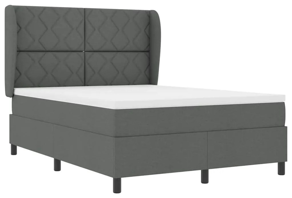 Cama Box com Colchão Cinza Escuro, 140x200 cm