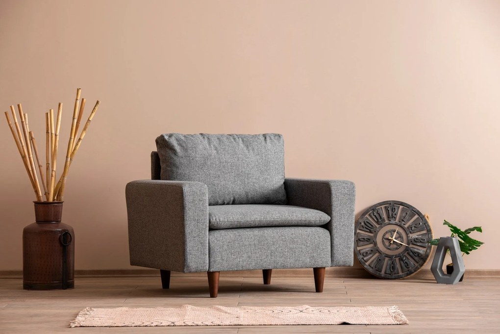 Poltrona Pafu Lungo — Cinzento - 105x52x75 cm - Design Moderno