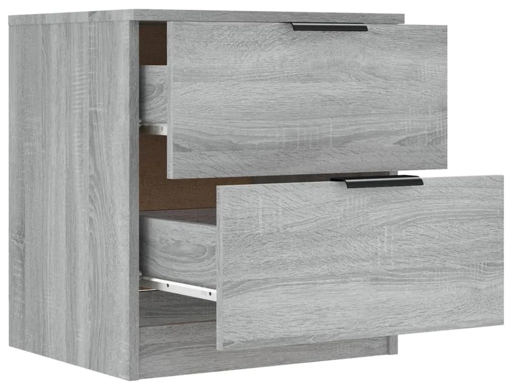 Mesa de cabeceira 2 pcs derivados de madeira cinzento sonoma
