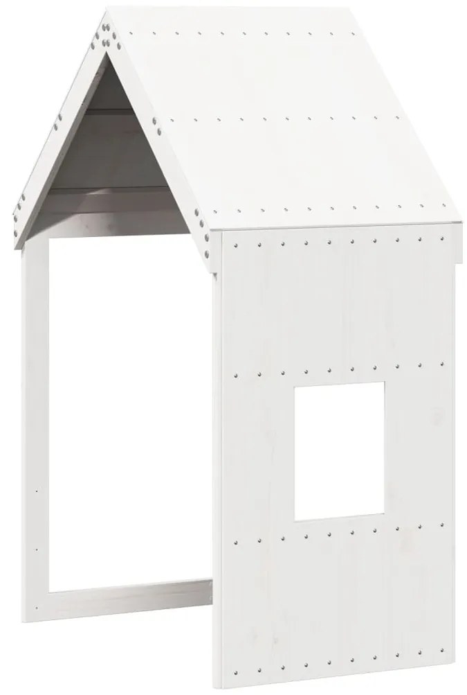 Cama alta com telhado 90x200 cm pinho maciço branco