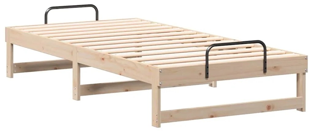 Estrutura de Cama com Alças Castanho 90 x 200 cm