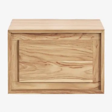 Conjunto De Móvel De Casa De Banho Suspenso 60x45 Cm Em Madeira De Teca Jabari Sem Lavatório & Madeira De Teca Clara - Sklum