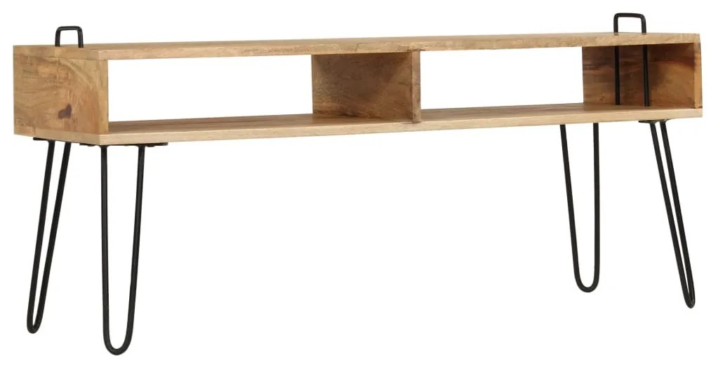 Móvel de TV madeira de mangueira maciça 110x35x45 cm
