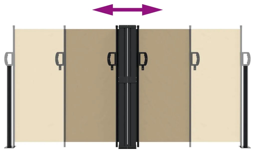 Toldo lateral retrátil 120x1200 cm bege