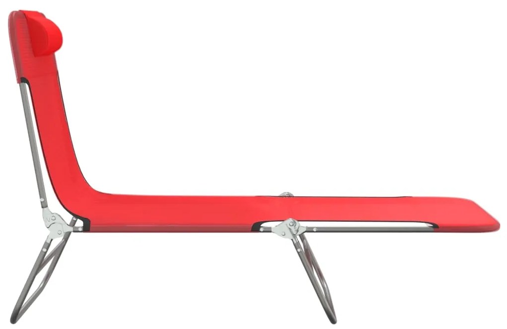 Espreguiçadeiras dobráveis 2 pcs textilene e aço vermelho