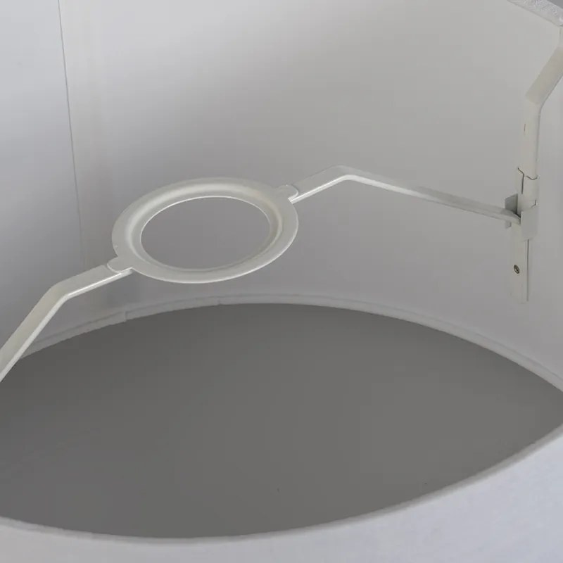 Abajur de Linho Taupe Redondo Angulado 35/30/18