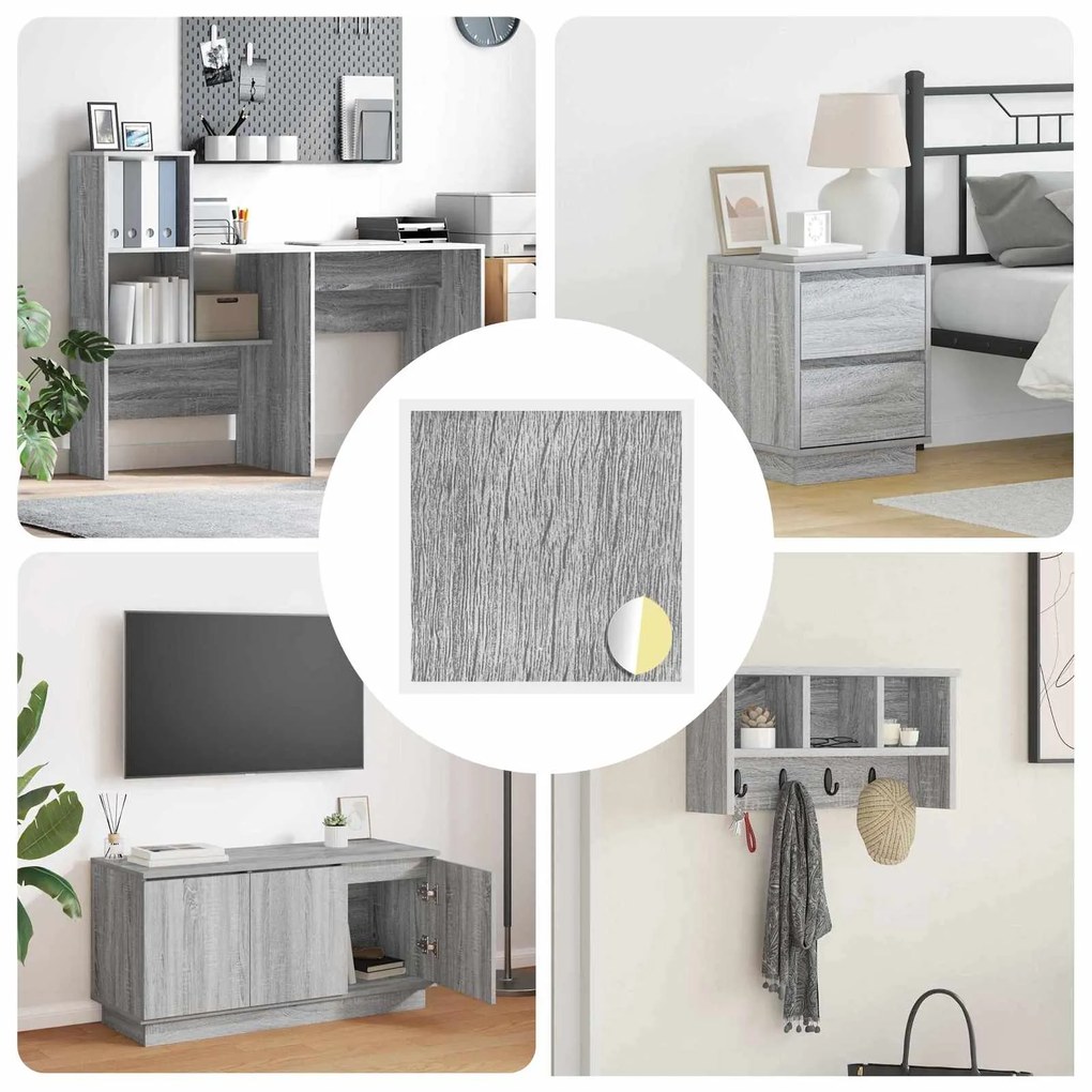 vidaXL Capa de Parafuso Autoadesiva 12 pcs Cinza Sonoma Ø 20 x 0,5 mm