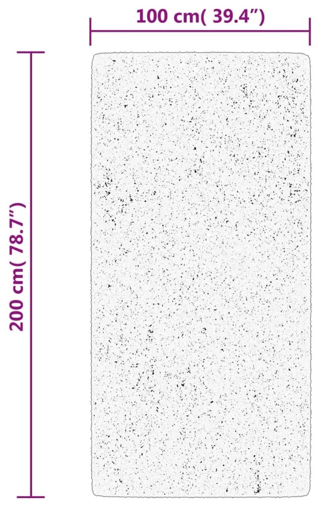 Tapete shaggy de pelo alto PAMPLONA 100x200 cm preto