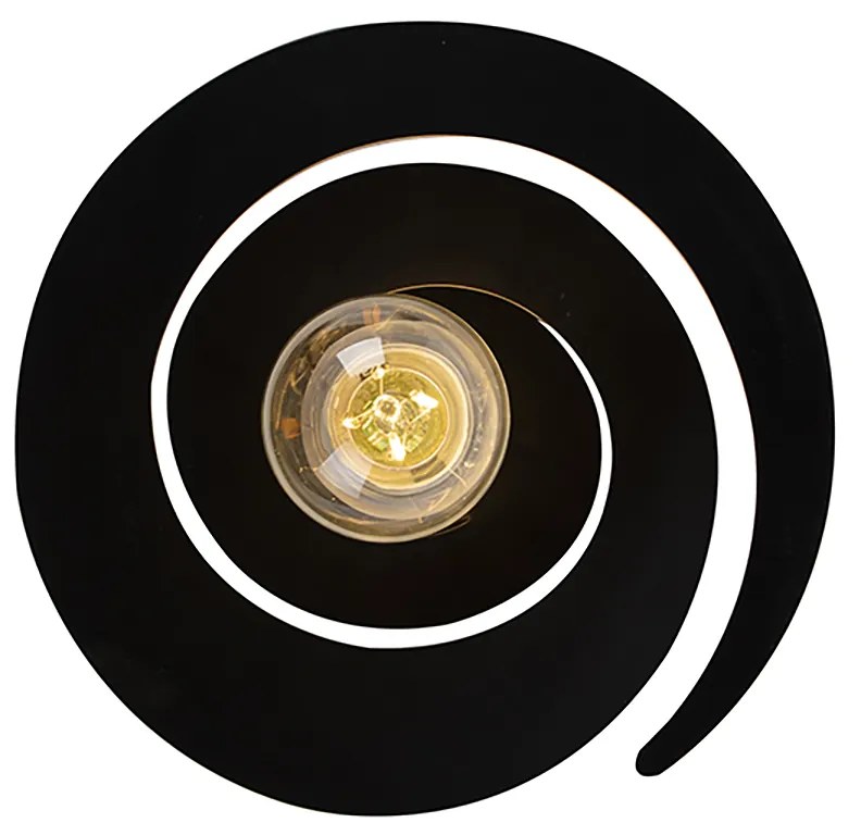 Candeeiro de teto inteligente com abajur em espiral preto incl. Wi-Fi A60 - Scroll