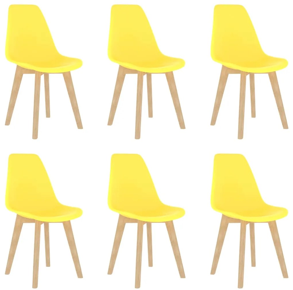 Cadeiras de jantar 6 pcs plástico amarelo