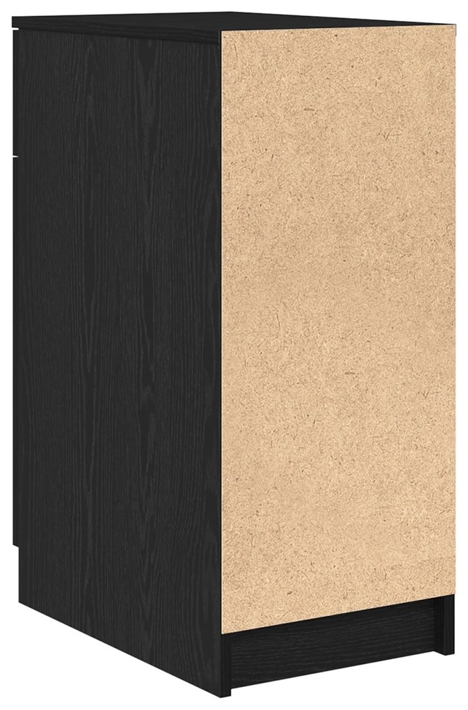 Armário de Mesa vidaXL em Carvalho Preto - 33x50x75 cm - Feito de Made